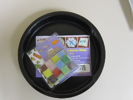 Jennifers Mosaics Reuseable Stepping Stone Mold and Stained Glass Chips