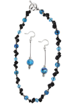 Aqua Jet Necklace and Earrings